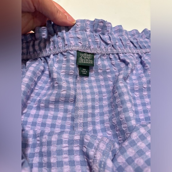 Wild Fable purple/blue gingham shirts with ruffle, XXL - Picture 3 of 6